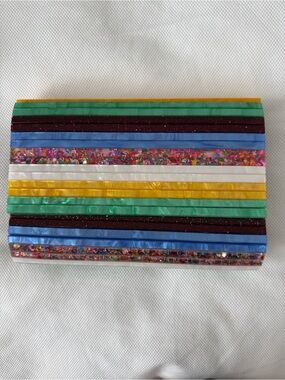 Kurt Geiger London Based Designer - Striped Resin Clutch in Multicolor